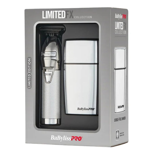 BaBylissPRO LimitedFX Silver Trimmer & Double Foil Shaver SKU: FXDUOFS2TS