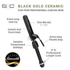 StyleCraft Black Gold Professional Curling Iron