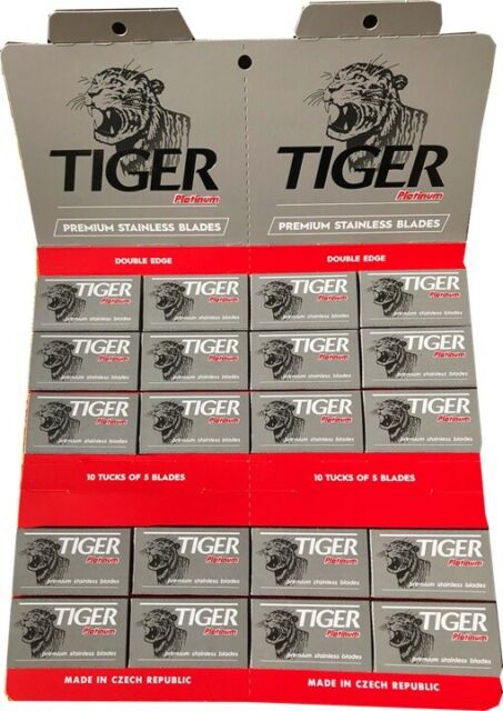 100 Tiger Platinum Double Edge Razor Blades ( New) – Grujoski BARBUS ...